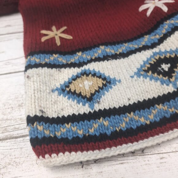 Vintage Jolli Importz Handmade Hand-knitted Big Flower Sweater - Picture 8 of 9